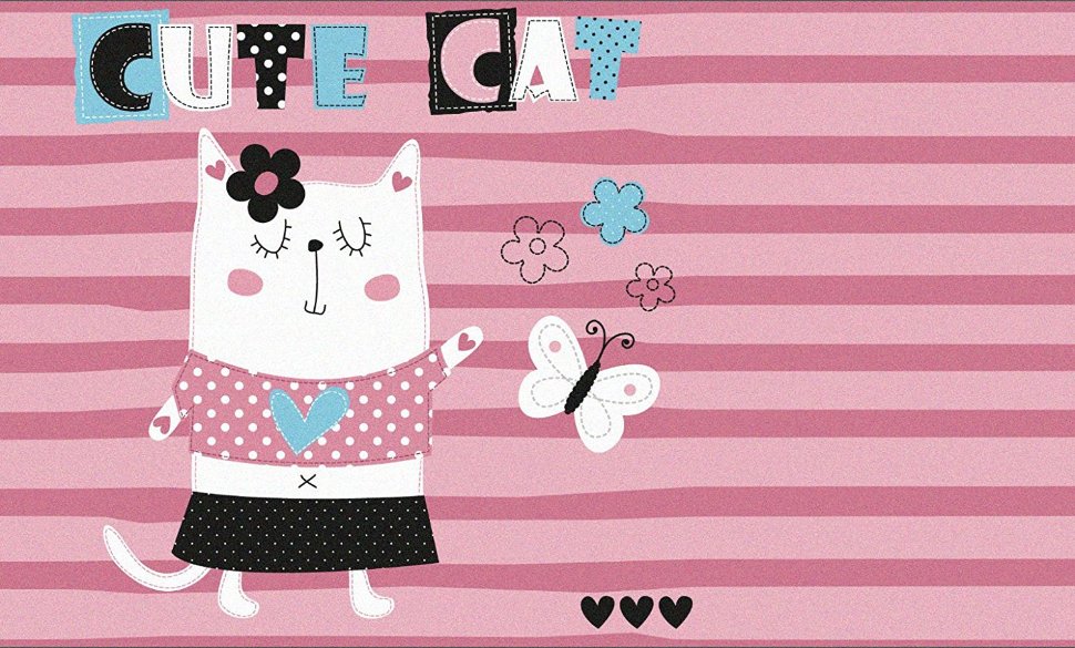 Детский ковер Keymura Cute Cat Pink