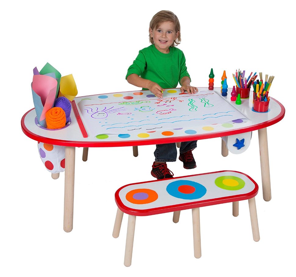 Детский комплект стол для творчества и 2 банкетки Alex Toys  Rainbow