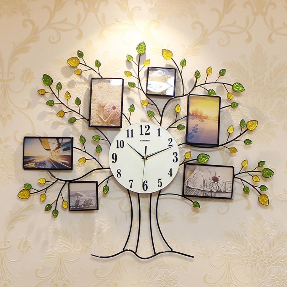 Детские настенные часы Creative Light Trees