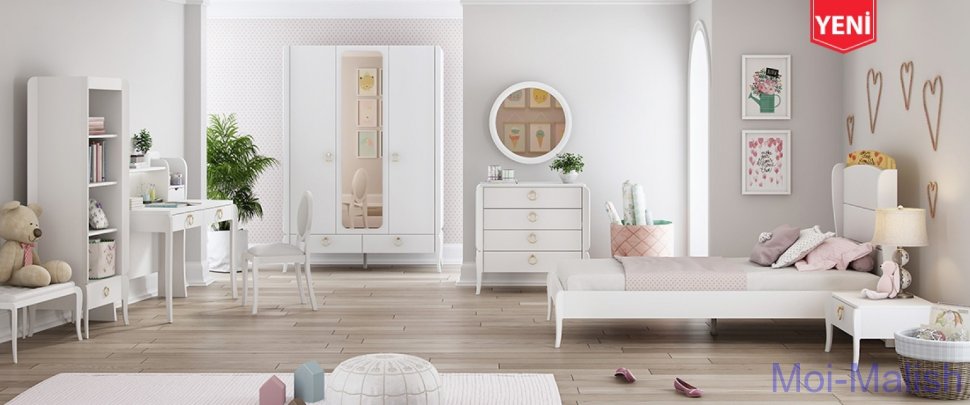 Комплект подростковой мебели для девочки Yeni Elegant White 