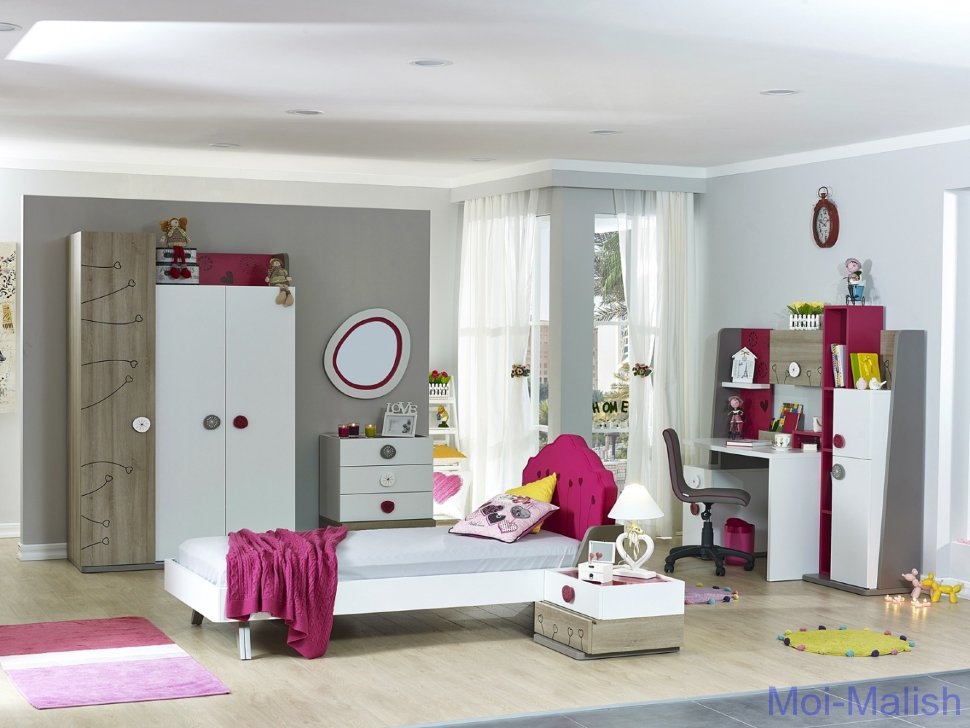Комплект подростковой мебели Yeni Pink Sweety 