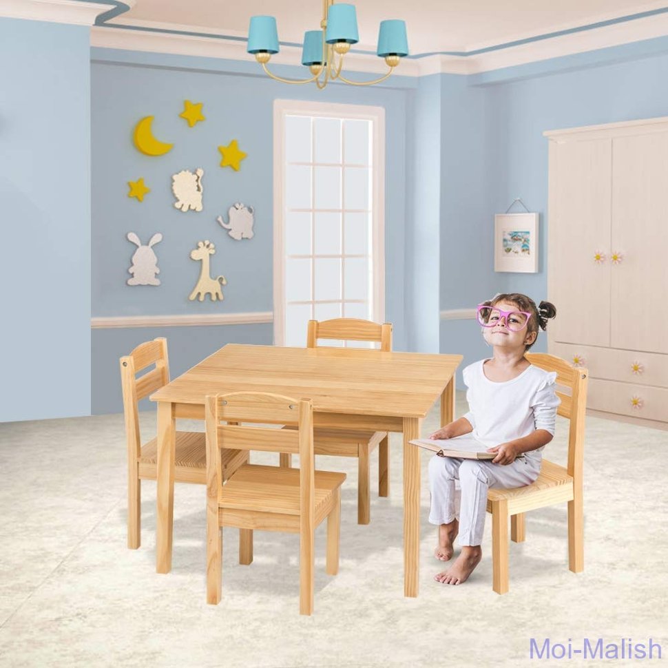 Детский комплект стол и стулья Costway Piece 